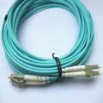 5M (16.5') Aqua Fiber Patch Cord LC/UPC-LC/UPC MM-OM4 Duplex 3.0mm PVC