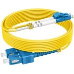 10M(33ft) Yellow Fiber Patch Cord SC/UPC-LC/UPC SM Duplex 3.0mm PVC