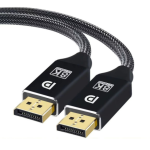 VESA Certified DP2.1 40G Male to Male Cable Support 16K@30Hz/8K@120Hz/4K@144Hz 5ft Black