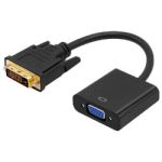 DVI-D (24+1) Male to VGA Female Adapter 6in CableBlack