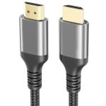 HDMI Cable M/M With Cotton Braiding & Gold Plated Support for 8K@60Hz and 4K@120Hz 6.5ft Grey