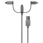 Comkia CBA031 MFi 3-in-1 5' Space Grey ComboNylon Braided Aluminum Shell