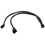 One-to-Two PWM Fan Splitter 8in Sleeved Black