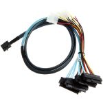 Mini SAS SFF-8643 to 4 SAS 29PIN SFF-8482 linkingCable 12Gbps+ 4PIN POWER 1M 3.2' 1M