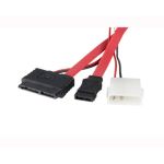 Micro SATA to SATA 7P w. LP4 Power Adapter F/F12in Cable