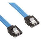 SATA3 6Gbit/s Cable w/Metal Latch M/M 10in BlueStraight to Straight