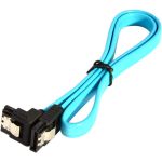 SATA3 6Gb/s Straight to Right Angle M/M 18in Blue Cable w/Metal Latch