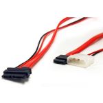 Slimline SATA Cable 7+6P to SATA 7P & Power 4-PinMolex20in