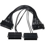 24Pin 20+4Pin Triple PSU ATX Power Supply Adapter Cable 18AWG Wire 11.81inch Black