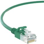 Cat6a SLIM UTP 30AWG Cable 1ft Green