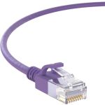 Cat6a SLIM UTP 30AWG Cable 1ft Purple