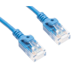 Cat6a SLIM UTP 30AWG Cable 15ft Blue