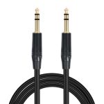 TRS 6.35mm (1/4 Inch)  to TRS 6.35mm (1/4 Inch) Cable M/M  6.6ft Black