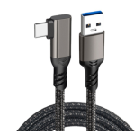 USB-A to Angled USB-C M/M Braided Cable 1M (3.3')