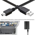 USB 2.0 Cable A Type to Mini 5-Pin1.6ft Black