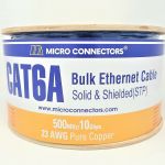 MC TR4-570SHBL-500 500 Ft Cat6A Solid STP Bulk  Ethernet 23AWG Cable (Blue)