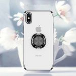 iPhone XS Max Clear Case with Ring Stand Silver