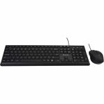 V7 CKU350US USB Quiet Keyboard and Mouse Combo - US Layout - English (US) - QWERTY - Business - Black - USB-A Connectivity - Full Size - USB Interface - Plug and play - Windows - MacOS