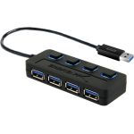 Sabrent 4-Port USB 3.0 Hub With Power Adapter - USB - External - 4 USB Port(s) - 4 USB 3.0 Port(s) - PC  Mac