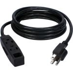 QVS 2-Pack 3-Outlet 3-Prong 10ft Power Extension Cord - NEMA 5-15P - 3 x NEMA 5-15R - 10 ft Cord - 13 A Current - 120 V AC Voltage - 1625 W - Wall Mountable - Black