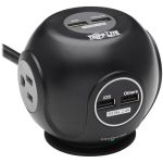 Tripp Lite by Eaton 3-Outlet Spherical Surge Protector  4 USB Ports (4.8A Shared) - 6 ft. (1.83 m) Cord  5-15P Plug  540 Joules  Black - 3 x NEMA 5-15R  4 x USB - 1800 VA - 540 J - 120