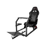 GTR GTA-BLK-S105LBK Simulator GTA Model Majestic Black Frame with Adjustable Black Leatherette Racing Seat Racing Driving Gaming