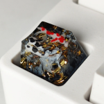 Koi Fish Backlit Resin Artisan Keycap 1U forCherry MX Mechanical KeyboardGrey