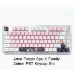 Pink Haired Peanut Girl + Dog Anime 140 Keys PBTDye Sublimation Pink/White