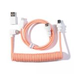 Keychron Cab-24 Coiled Aviator CableAngled Pink Orange