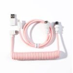 Keychron Cab-25 Coiled Aviator CableAngled Light Pink