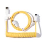 Keychron Cab-26 Coiled Aviator CableAngled Yellow