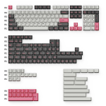 Keychron PBT-15 Cherry Profile Double Shot PBT Full Set Keycaps Dolch Pink 219 Keys