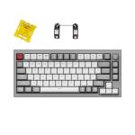 Keychron Q1-N4 Q1 QMK Custom Mechanical Keyboard Version 2 Fully Assembled Knob Silver Grey A Gateron Phantom Yellow Switches