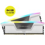 Corsair CMH64GX5M2B6000C30W VENGEANCE RGB DDR5  64GB (2x32GB) 6000MT/s 30-36-36-76 XMP 3.0 1.4V White