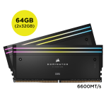 Corsair CMP64GX5M2X6600C32 DOMINATOR TITANIUM 64GB 2x32GB DDR5 Memory Kit 6600MT/s 32-39-39-76 OC PMIC XMP 3.0 RGB LED 1.4V Black