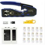 RJ45 Crimp Tool Kit for Cat5e Cat6 Cat6a 8P8C Modular Connectors