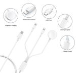 3-in-1 USB C Watch Charging Cable 3ft White