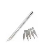 TE-10 Silver Handle Carving Knife w/ 6 No.11 Blades Silver