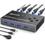 USB 3.0 Switch Selector 4 Computers Share 4 USB 3.0 Ports Black