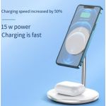 2-in-1 Magnetic 15W Wireless Charging Stand White