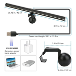 Touch Sensor E-Reading Screen Computer Monitor Lamp Black