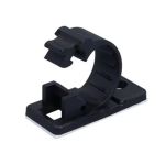 100pcs Adhesive Cable Management Clips(4J-S) Bundle Diameter 5.5mm w/ Mounting Hole Black