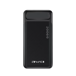 AWEI P5K 10000mAh Mini Portable Dual USB Polymer Power Bank Black