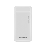 AWEI P5K 10000mAh Mini Portable Dual USB Polymer Power Bank White