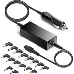 Universal Laptop Car Charger with 16 DC TipsBlack