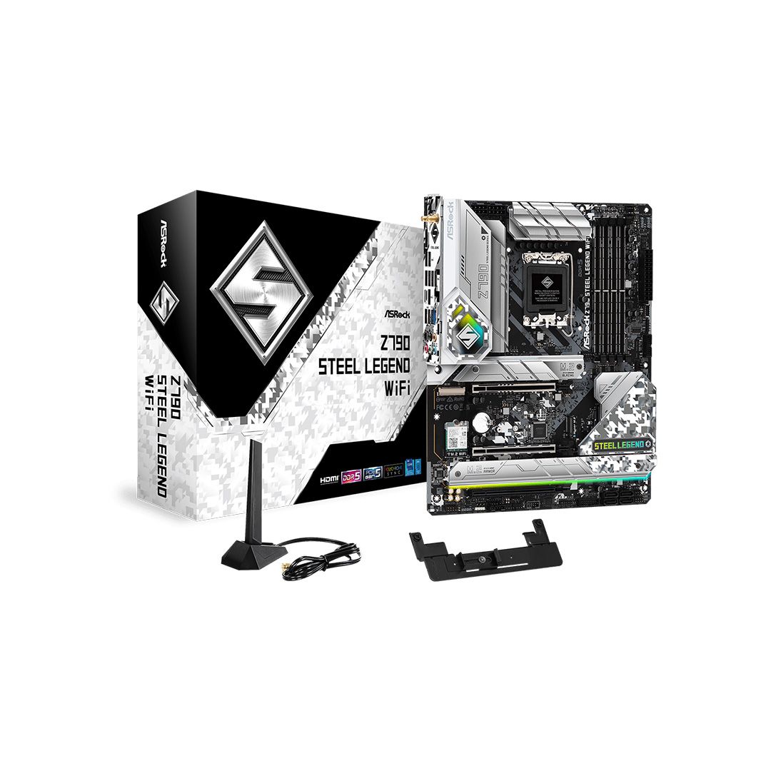 ASRock Z790 Steel Legend WiFi ATX Motherboard Intel 12th/13th LGA 1700 4x  DDR5 DIMM Slots Max 128GB 1x PCIe 5.0 x16