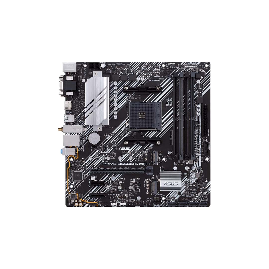 ASUS PRIME B550M-A WIFI II m-ATX Motherboard B550 Chipset AMD AM4 Socket 4x  DDR4 DIMM Slots Max 128GB